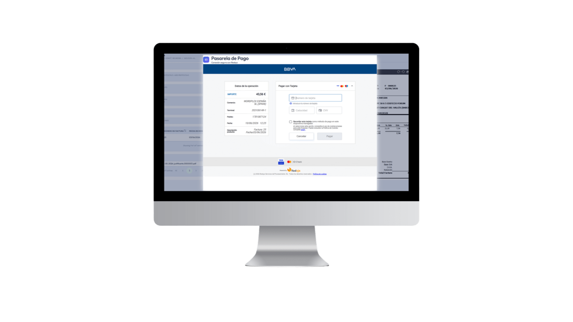 Pasarela de pago del portal del cliente de Wordplex